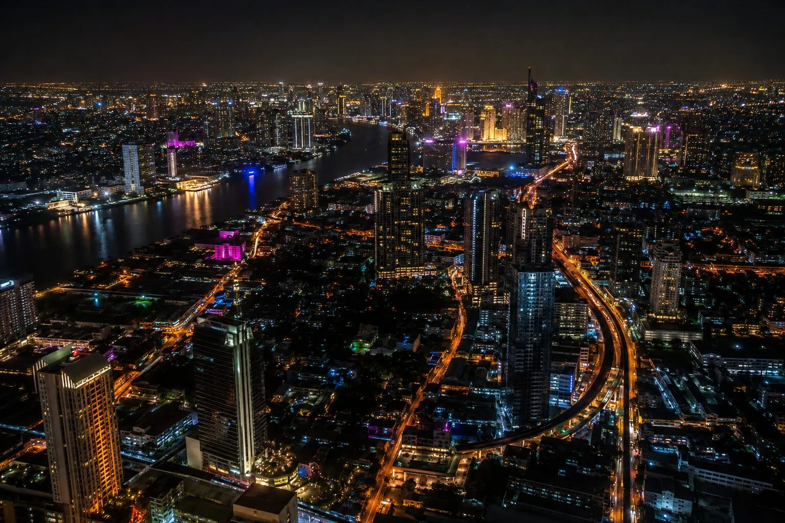 New Year's Eve in Bangkok — illustrative artwork, not a photograph of any venue