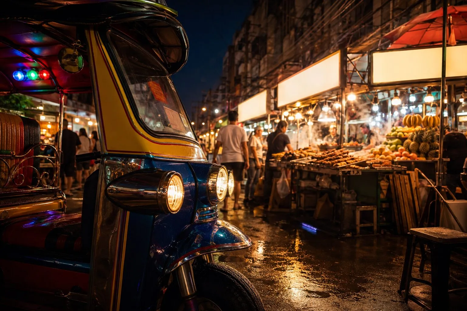Late-Night Food Near RCA — illustrative artwork, not a photograph of any venue
