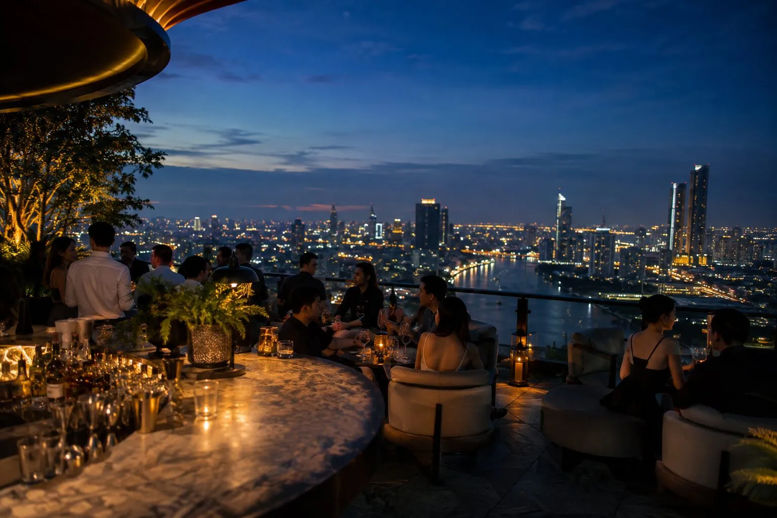 Rooftop Bars in Bangkok — illustrative artwork, not a photograph of any venue